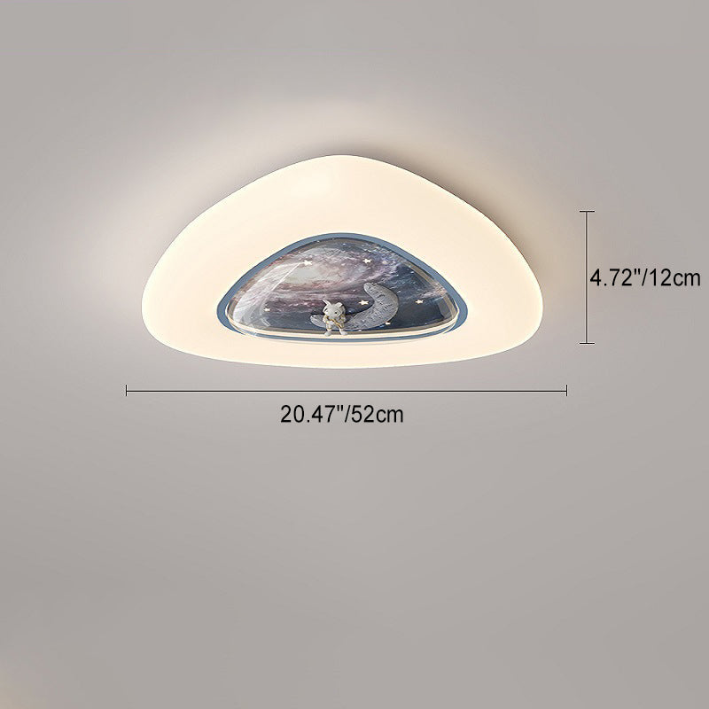 Contemporary Creative Pentagonal Iron Plastic LED Flush Mount Ceiling Light For Bedroom