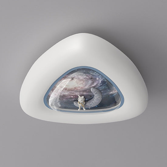 Contemporary Creative Pentagonal Iron Plastic LED Flush Mount Ceiling Light For Bedroom