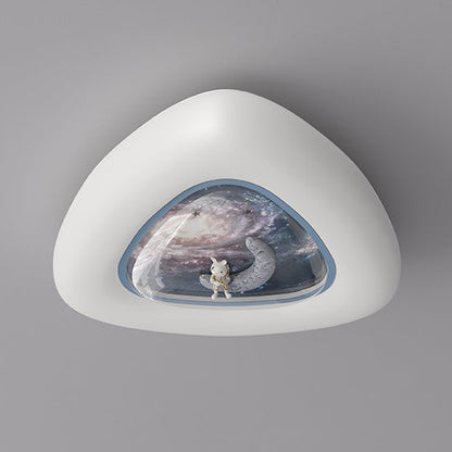 Contemporary Creative Pentagonal Iron Plastic LED Flush Mount Ceiling Light For Bedroom
