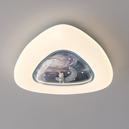 Contemporary Creative Pentagonal Iron Plastic LED Flush Mount Ceiling Light For Bedroom