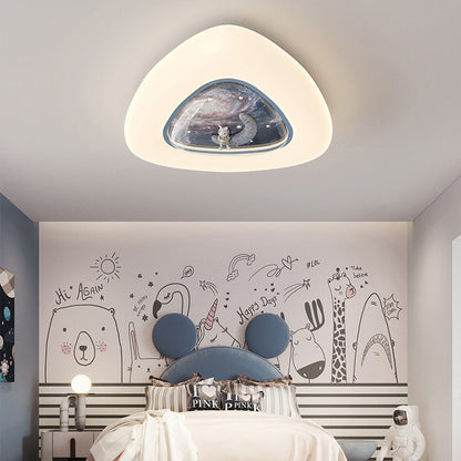 Contemporary Creative Pentagonal Iron Plastic LED Flush Mount Ceiling Light For Bedroom