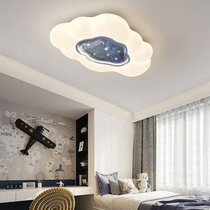 Contemporary Creative Pentagonal Iron Plastic LED Flush Mount Ceiling Light For Bedroom
