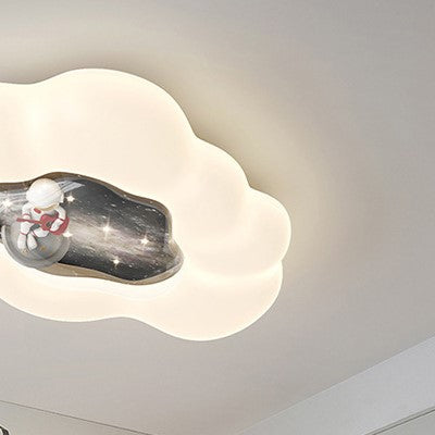 Contemporary Creative Pentagonal Iron Plastic LED Flush Mount Ceiling Light For Bedroom