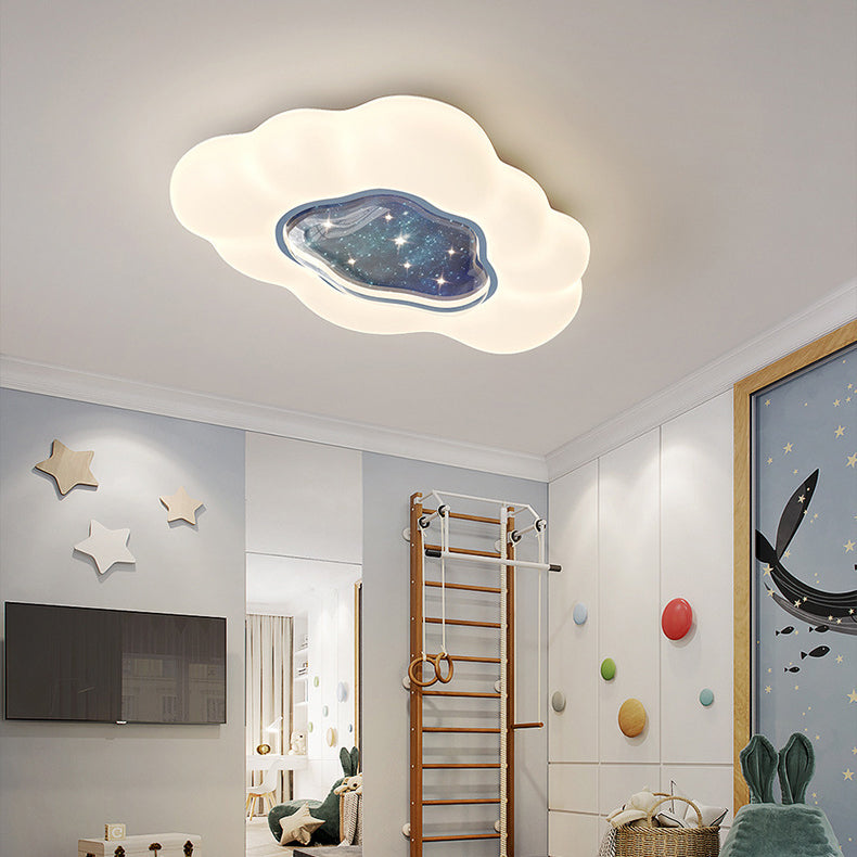 Contemporary Creative Pentagonal Iron Plastic LED Flush Mount Ceiling Light For Bedroom