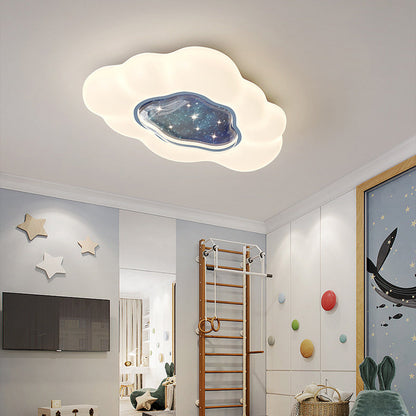 Contemporary Creative Pentagonal Iron Plastic LED Flush Mount Ceiling Light For Bedroom