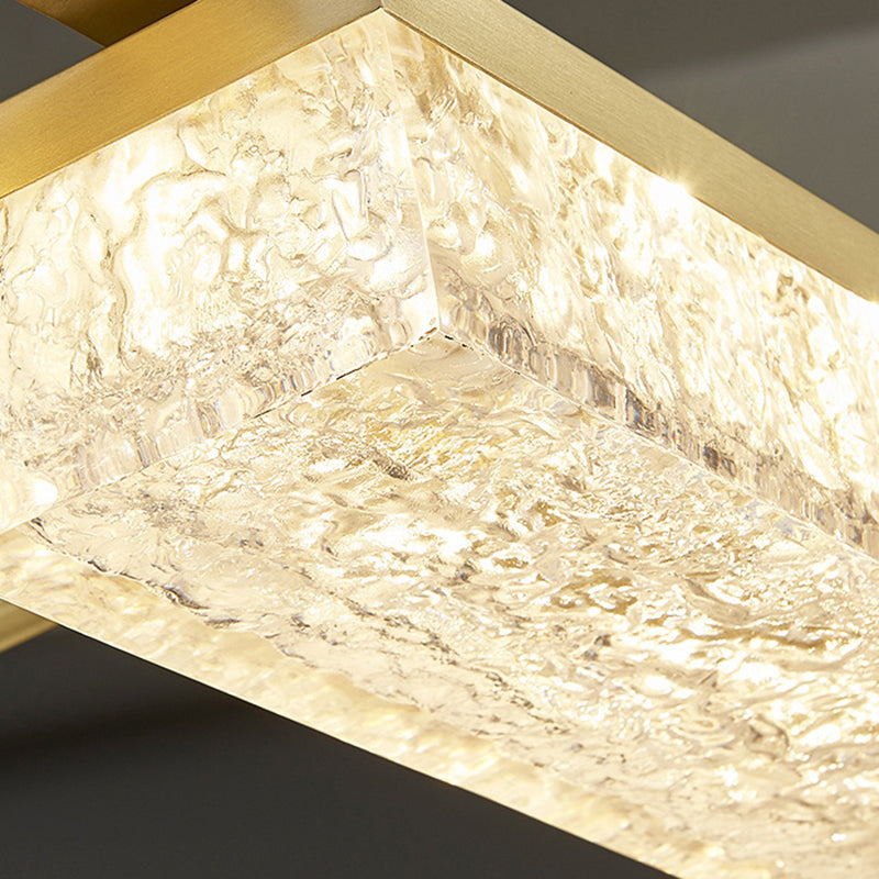 Modern Luxury Polygon Copper Green Resin LED Pendant Light For Living Room