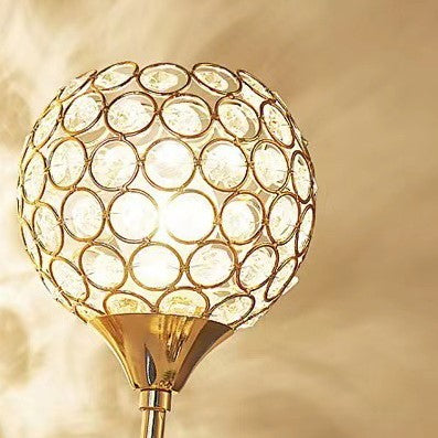 Contemporary Creative Sphere Crystal Iron 1-Light Wall Sconce Lamp For Bedroom