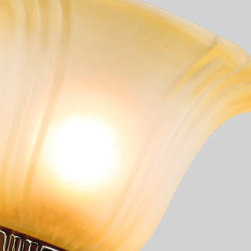 Traditional Vintage Flower Resin Iron Glass 1-Light Wall Sconce Lamp For Bedroom