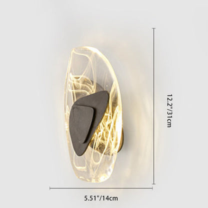 Contemporary Creative Oval Iron Crystal LED Wall Sconce Lamp For Bedroom