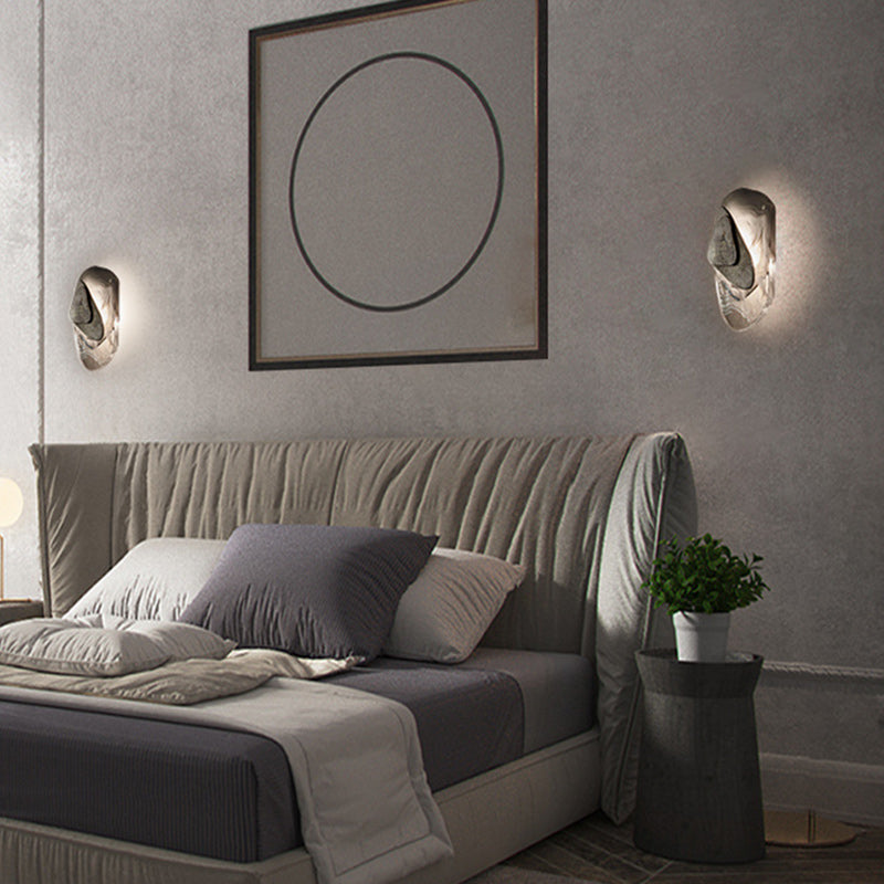 Contemporary Creative Oval Iron Crystal LED Wall Sconce Lamp For Bedroom