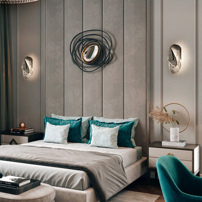 Contemporary Creative Oval Iron Crystal LED Wall Sconce Lamp For Bedroom
