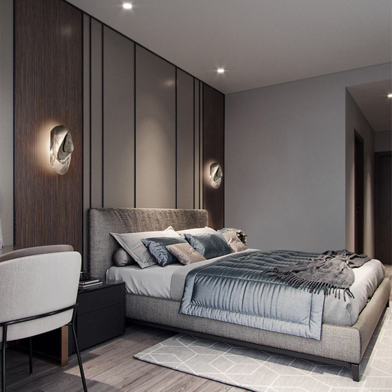 Contemporary Creative Oval Iron Crystal LED Wall Sconce Lamp For Bedroom