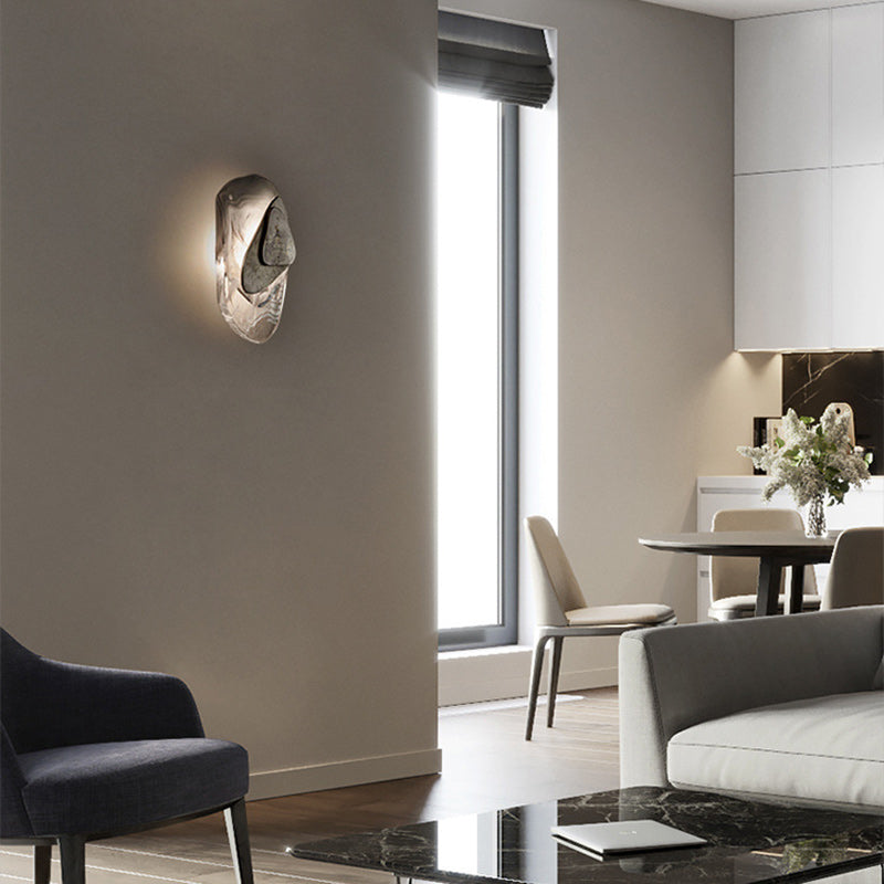 Contemporary Creative Oval Iron Crystal LED Wall Sconce Lamp For Bedroom