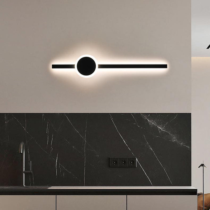 مصباح حائط LED من الأكريليك والألومنيوم طويل الشريط بتصميم عصري بسيط لغرفة النوم 