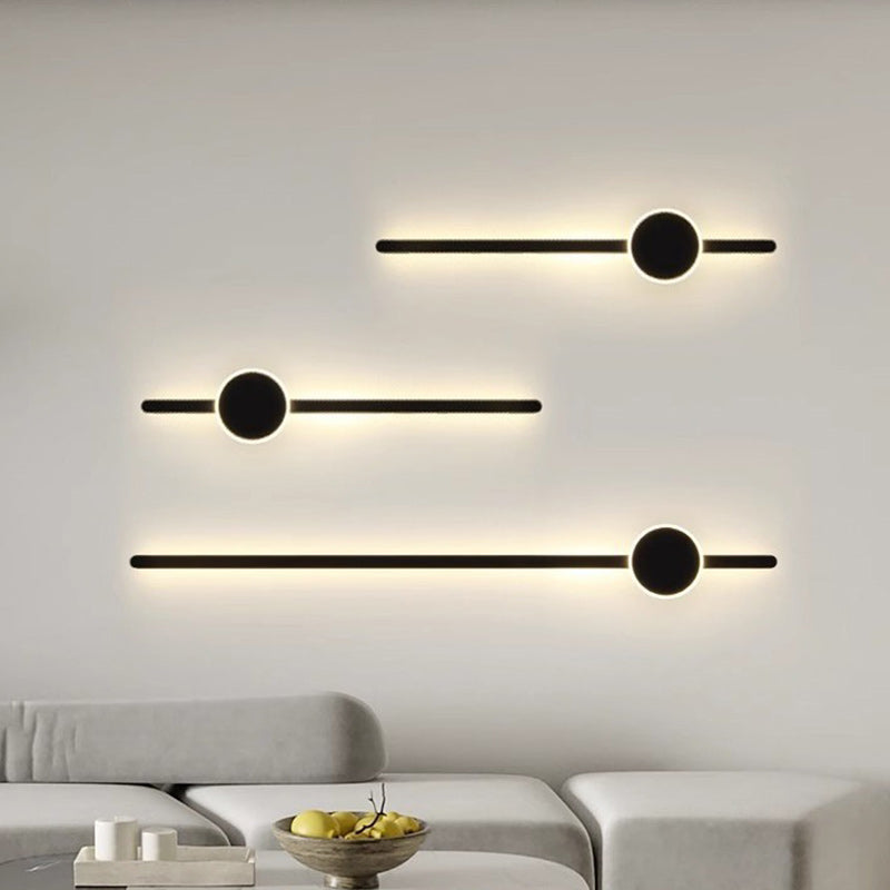 مصباح حائط LED من الأكريليك والألومنيوم طويل الشريط بتصميم عصري بسيط لغرفة النوم 
