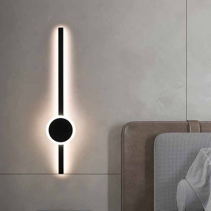 مصباح حائط LED من الأكريليك والألومنيوم طويل الشريط بتصميم عصري بسيط لغرفة النوم 