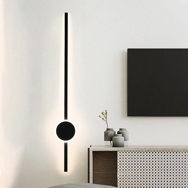 مصباح حائط LED من الأكريليك والألومنيوم طويل الشريط بتصميم عصري بسيط لغرفة النوم 