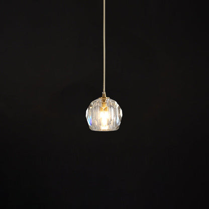 Modern Luxury Round Sphere Iron Crystal 1/3/4/5 Light Chandelier For Bedroom