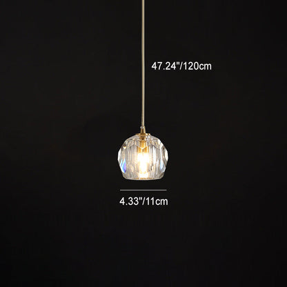 Modern Luxury Round Sphere Iron Crystal 1/3/4/5 Light Chandelier For Bedroom