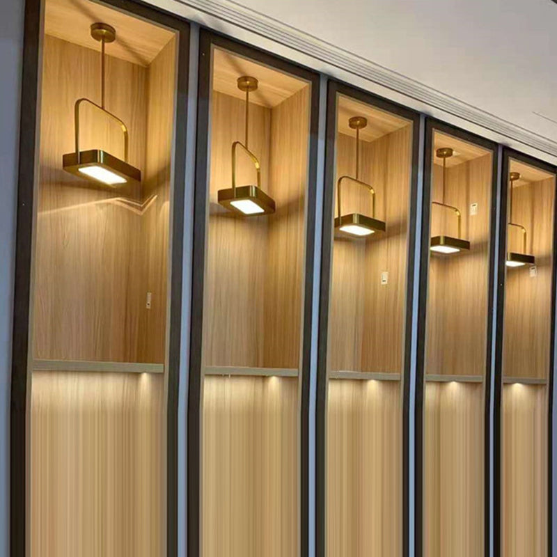 مصباح LED مستطيل الشكل معدني زجاجي بتصميم عصري بسيط لغرفة النوم 