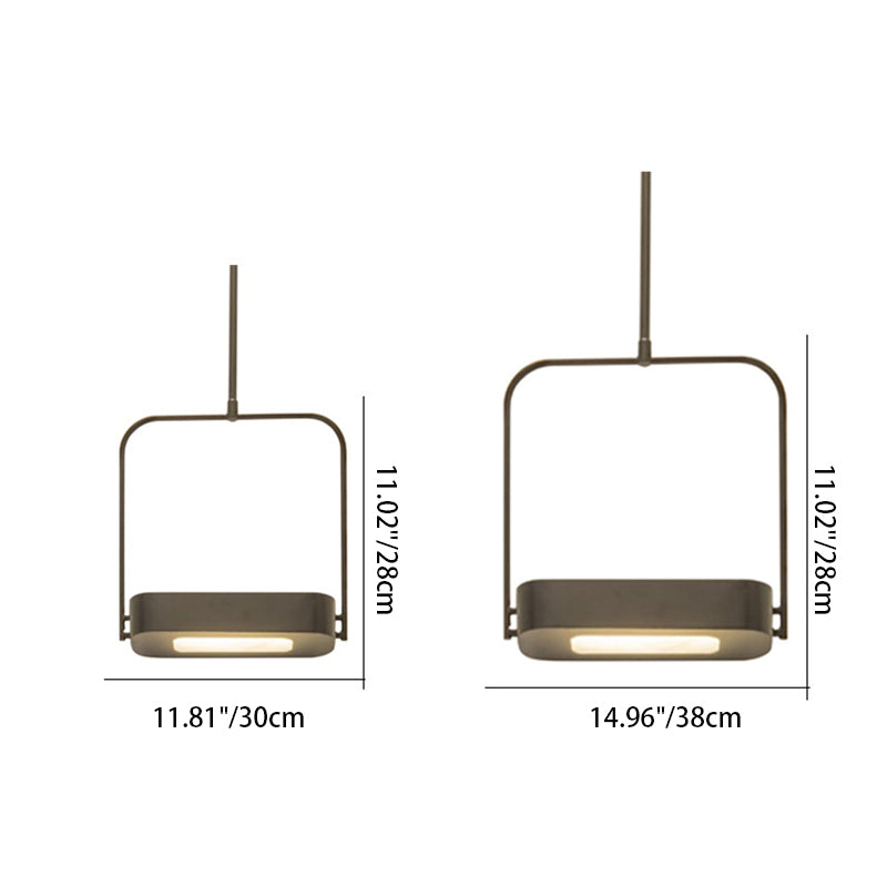 مصباح LED مستطيل الشكل معدني زجاجي بتصميم عصري بسيط لغرفة النوم 
