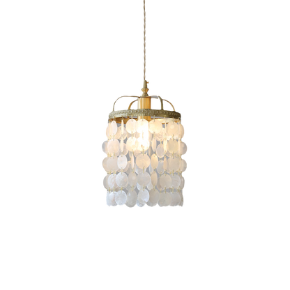 Contemporary Scandinavian Round Copper Shell 1-Light Pendant Light For Living Room