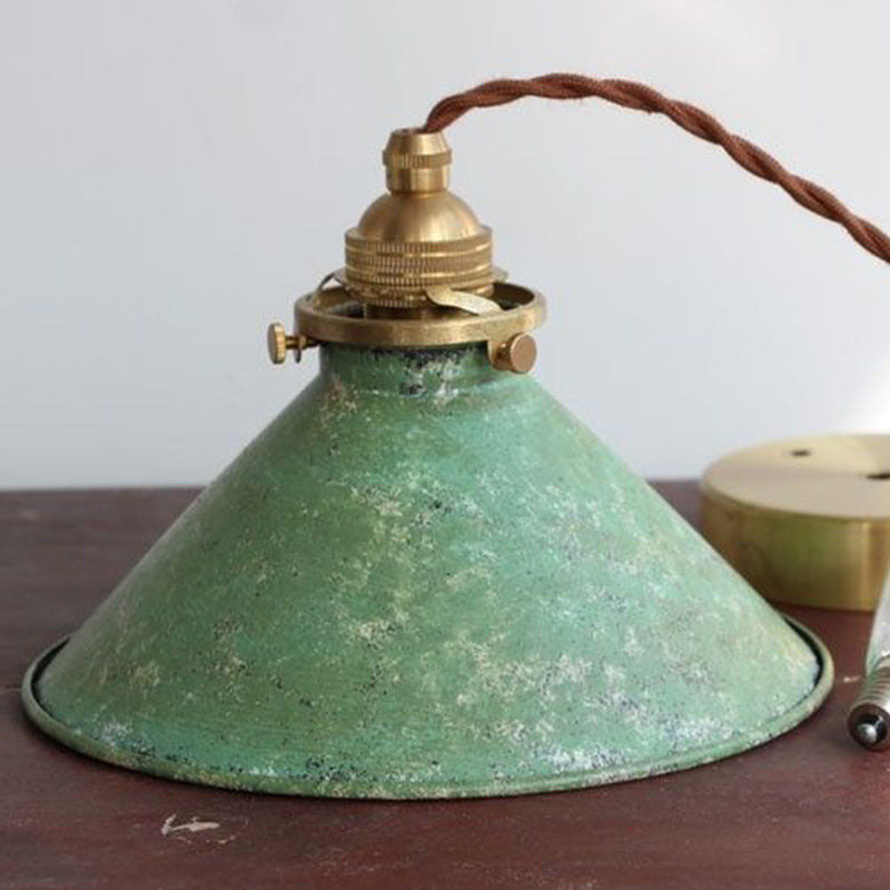 Traditional Vintage Cone Copper Metal 1-Light Pendant Light For Living Room