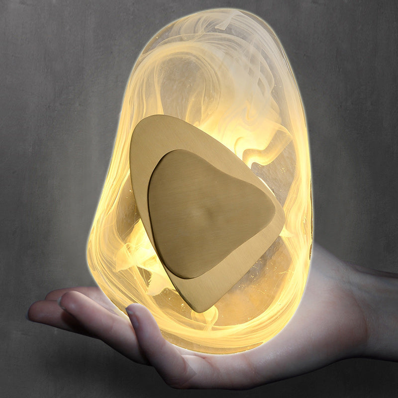 Contemporary Creative Oval Stainless Steel Glass LED Wall Sconce Lamp For Living Room