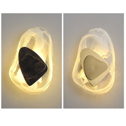 Contemporary Creative Oval Stainless Steel Glass LED Wall Sconce Lamp For Living Room