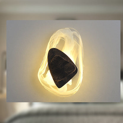 Contemporary Creative Oval Stainless Steel Glass LED Wall Sconce Lamp For Living Room