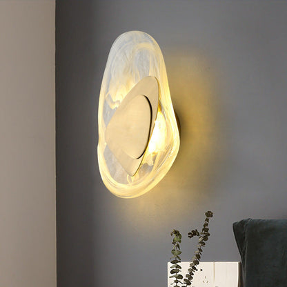 Contemporary Creative Oval Stainless Steel Glass LED Wall Sconce Lamp For Living Room