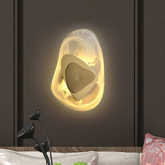 Contemporary Creative Oval Stainless Steel Glass LED Wall Sconce Lamp For Living Room