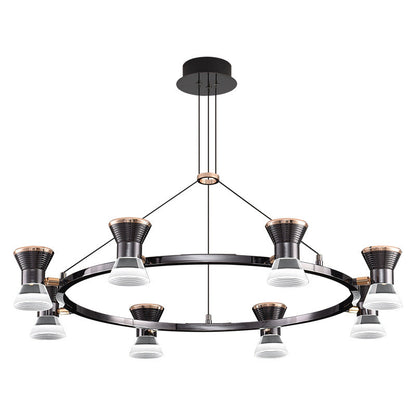Modern Minimalist Round Metal Aluminum Acrylic LED Chandelier For Living Room