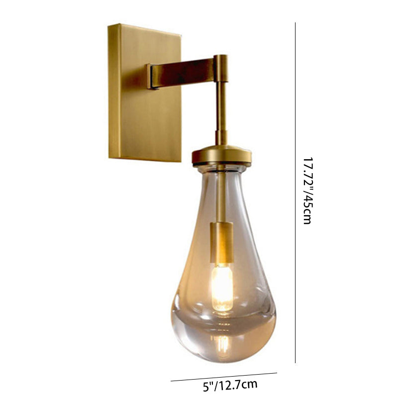 Modern Minimalist Water Drop Iron Crystal Glass 1-Light Wall Sconce Lamp For Bedroom