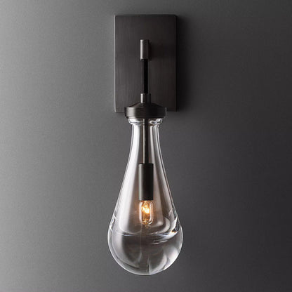 Modern Minimalist Water Drop Iron Crystal Glass 1-Light Wall Sconce Lamp For Bedroom