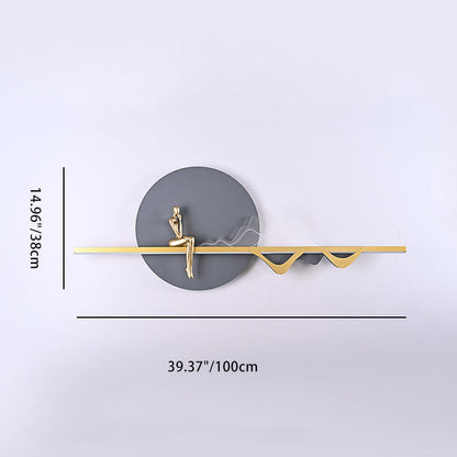 Contemporary Creative Round Iron Silicone Strip Acrylic LED Wall Sconce Lamp For Living Room