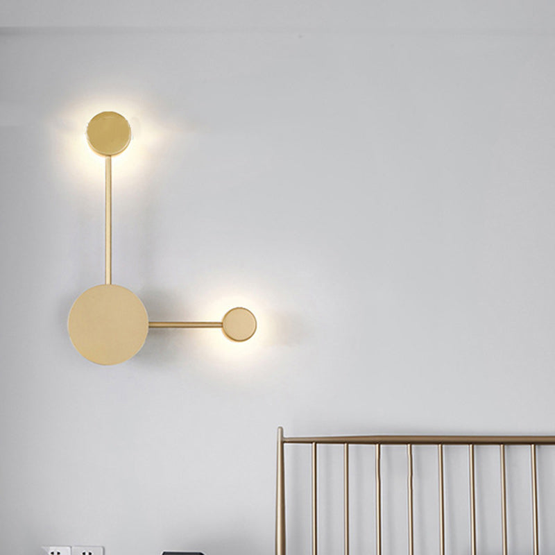 Modern Minimalist North Star Round Iron Acrylic LED Wall Sconce Lamp For Bedroom