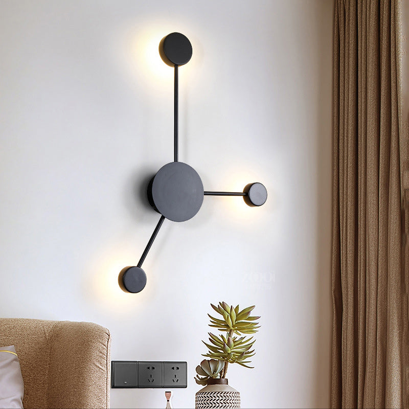 Modern Minimalist North Star Round Iron Acrylic LED Wall Sconce Lamp For Bedroom