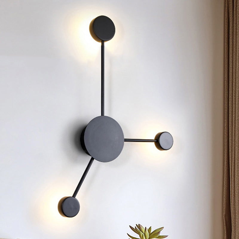 Modern Minimalist North Star Round Iron Acrylic LED Wall Sconce Lamp For Bedroom