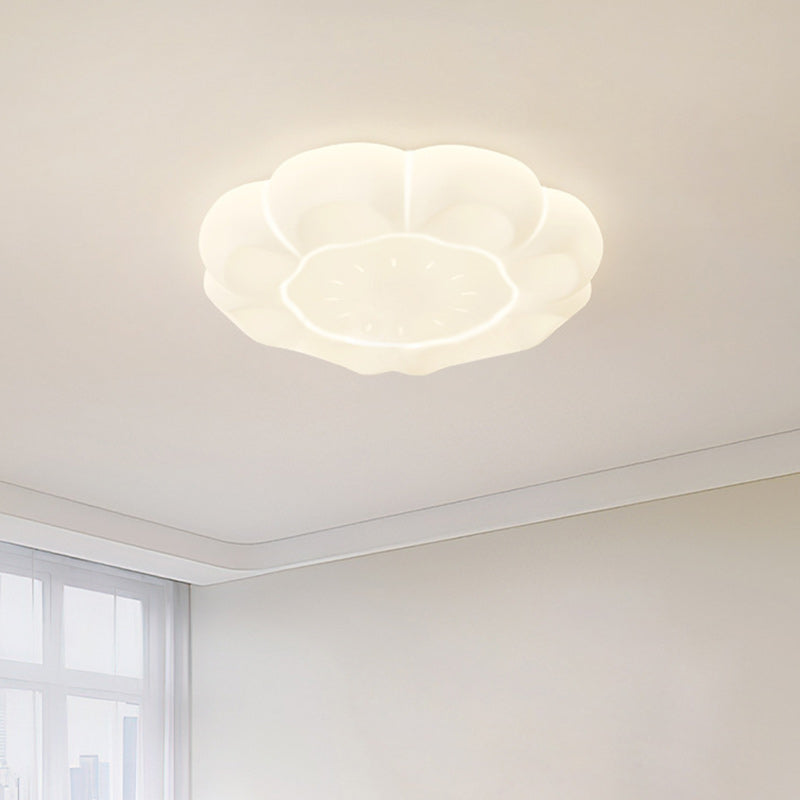 Modern Simplicity Petal Round Iron Acrylic Plastic LED Flush Mount Ceiling Light For Bedroom