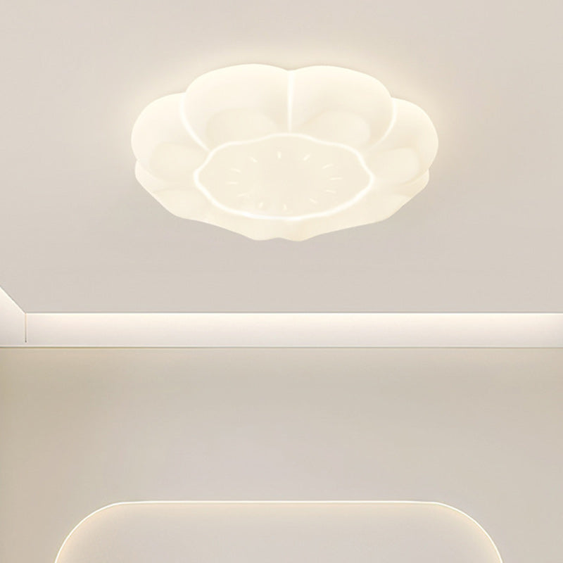 Modern Simplicity Petal Round Iron Acrylic Plastic LED Flush Mount Ceiling Light For Bedroom