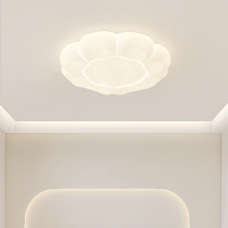 Modern Simplicity Petal Round Iron Acrylic Plastic LED Flush Mount Ceiling Light For Bedroom