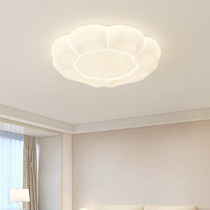 Modern Simplicity Petal Round Iron Acrylic Plastic LED Flush Mount Ceiling Light For Bedroom