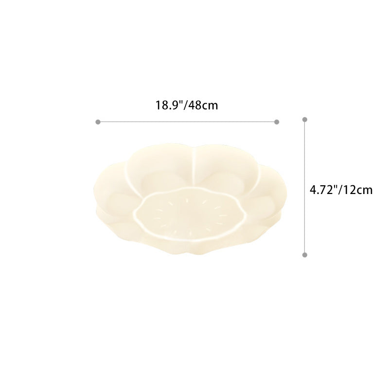 Modern Simplicity Petal Round Iron Acrylic Plastic LED Flush Mount Ceiling Light For Bedroom