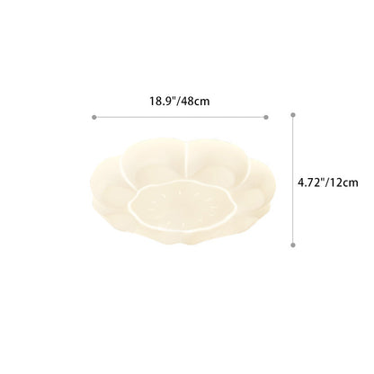 Modern Simplicity Petal Round Iron Acrylic Plastic LED Flush Mount Ceiling Light For Bedroom