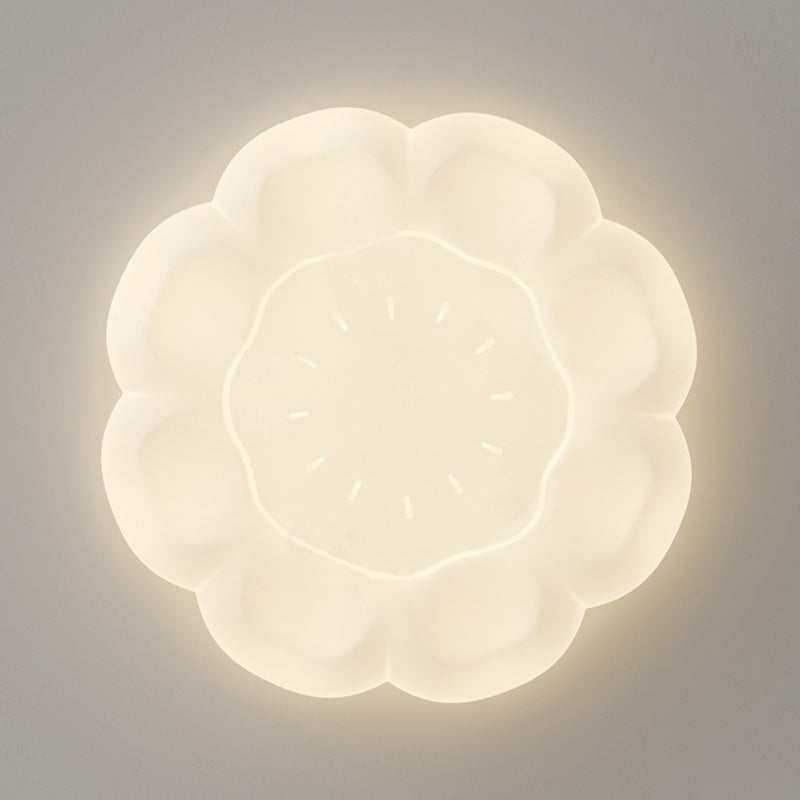 Modern Simplicity Petal Round Iron Acrylic Plastic LED Flush Mount Ceiling Light For Bedroom