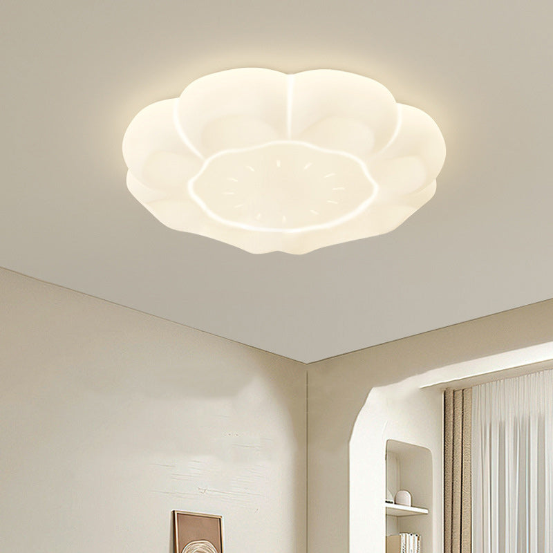 Modern Simplicity Petal Round Iron Acrylic Plastic LED Flush Mount Ceiling Light For Bedroom