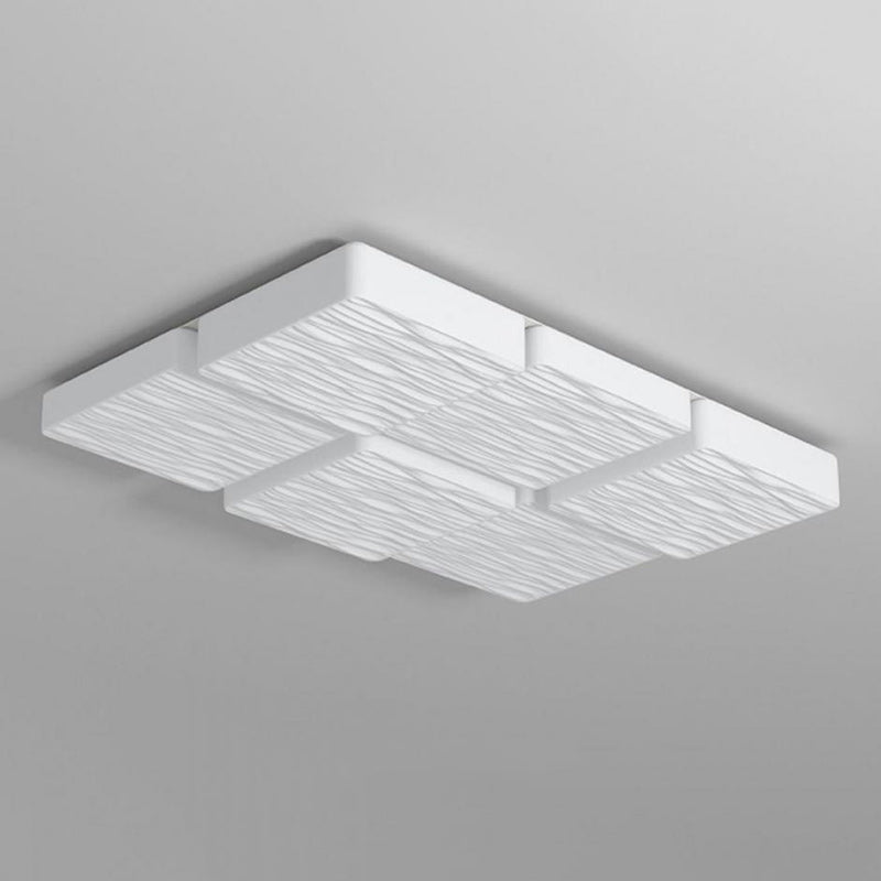 Modern Minimalist Rectangular Iron Plastic LED Flush Mount Ceiling Light For Bedroom
