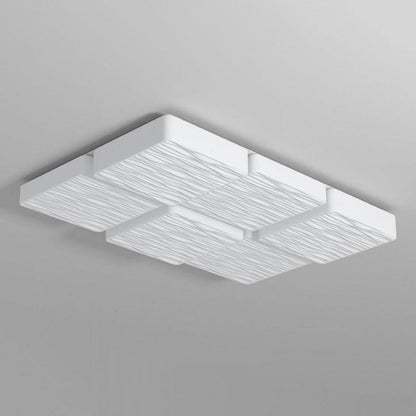 Modern Minimalist Rectangular Iron Plastic LED Flush Mount Ceiling Light For Bedroom