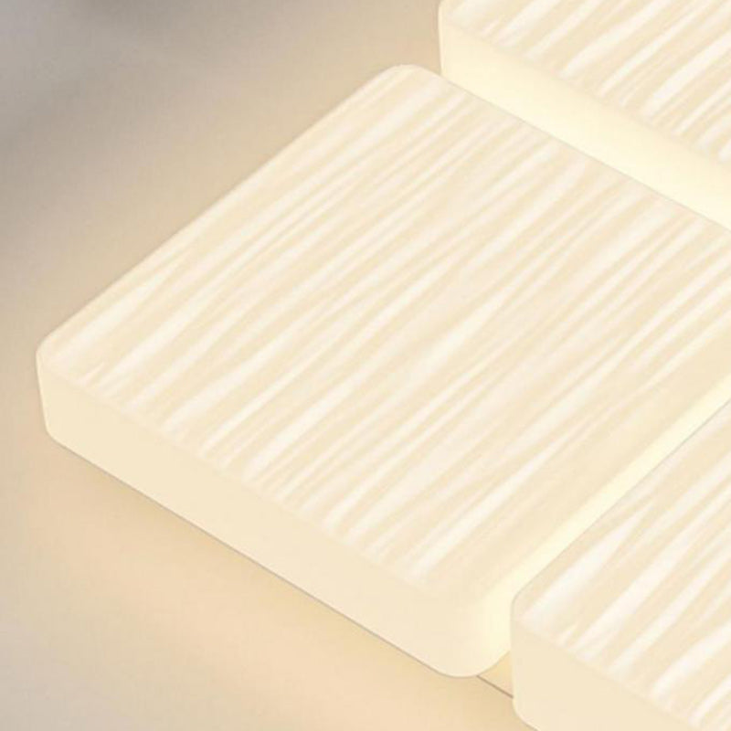 Modern Minimalist Rectangular Iron Plastic LED Flush Mount Ceiling Light For Bedroom